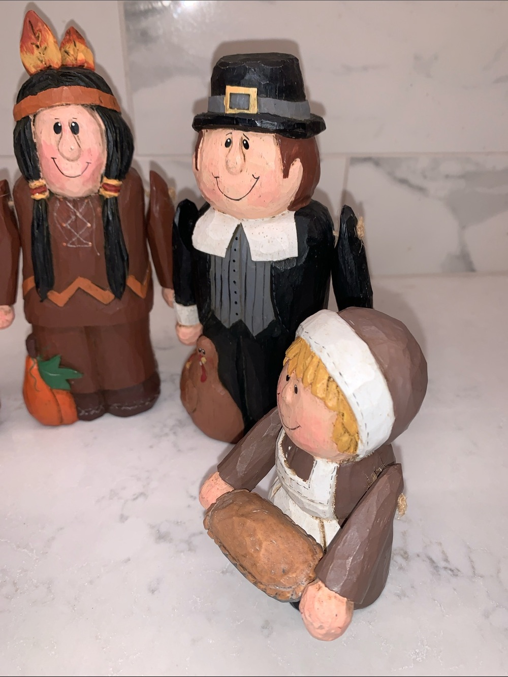 Vtg Eddie Walker Midwest of Cannon Falls Hand-Painted Thanksgiving Set - Picture 3 of 10
